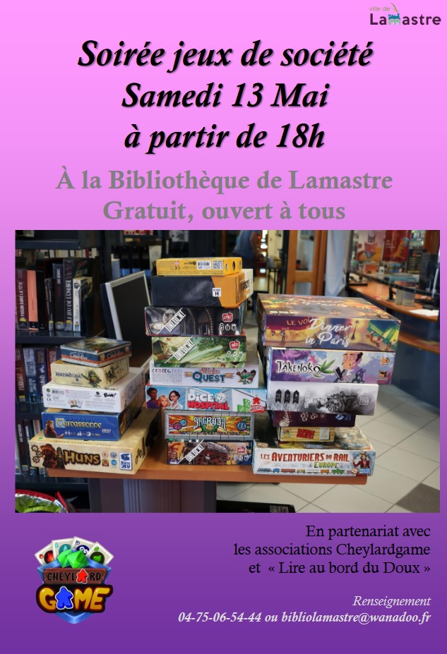Affiche Soirée Jeux Lamastre 13mai23